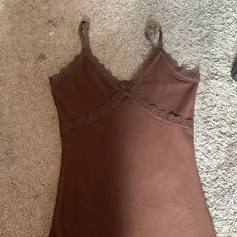 Brown body con dress